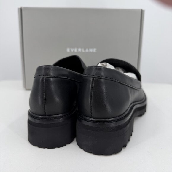 Everlane The Lug Loafer in Black Leather size 8 Women's Chunky Heel - Picture 6 of 8